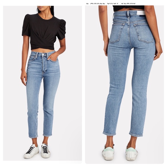 Re/Done High Rise Ankle Crop Jeans sz23 - Picture 5 of 7